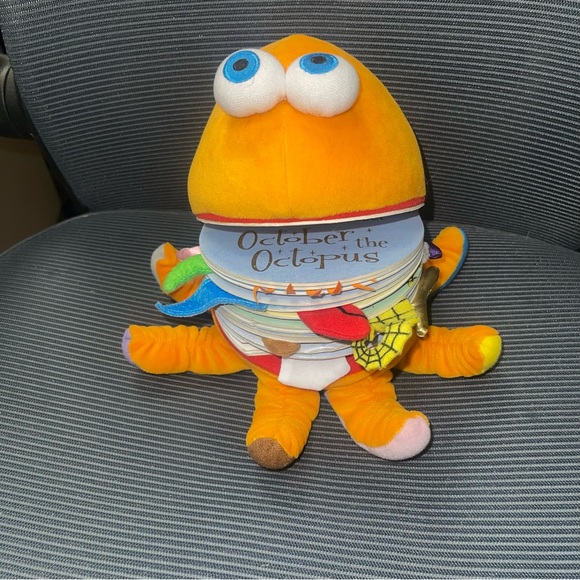 October The Octopus Plush Book Matthew Van Fleet Orange Multi Fold Out Pieces - Picture 2 of 14